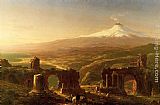 Mount Paintings - Mount Etna from Taormina by Thomas Cole